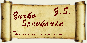 Žarko Stevković vizit kartica